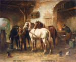 Vóór restauratie, Paarden bij hoefsmid, C.Bouter/C.Verschuur