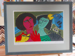 Litho, Corneille, Two woman and a bird, passe-p. & inlijsten