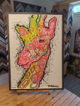 Giclée, Lieuwe van Gogh, Uptown Funk Giraffe, opplakken