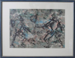 Pastel tekening, passe-partout en inlijsten