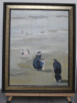 Schilderij, strand tafereel, inlijsten
