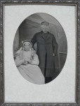 Foto, ovaal passe-partout en inlijsten