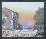 Schilderij, zonsondergang, inlijsten