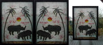 Batikdoek voor het raam, opspannen en tweezijdig inlijsten