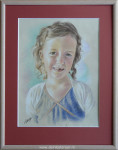 Potloodtekening, kinderportret, passe-partout en inlijsten