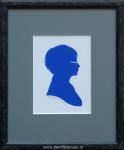 Jeanet Willems, papierknipkunst portret en profil, passe-partout en inlijsten