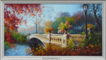 Schilderij huwelijksaanzoek, Bow bridge Central Park New York, inlijsten