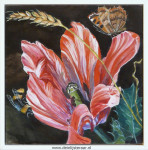 Tienke Slinger, tulp met insecten, inlijsten