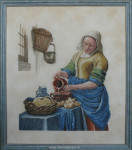 Borduren, Het melkmeisje, opspannen en inlijsten