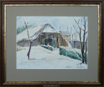 Ingrid Jansen, aquarel boerderij, passe-partout en inlijsten