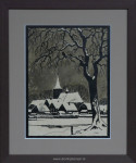 Onbekend, Winterlandschap, passe-partout en inlijsten