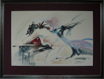 J. Catsburg, aquarel, passe-partout en inlijsten