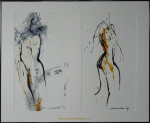 Aquarel, twee mensen, passe-partout en inlijsten