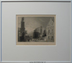 Prent, The Dom and cathedral Utrecht, p-p en inlijsten