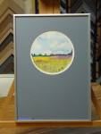 Onbekend, aquarel, landschap, passe-partout en inlijsten