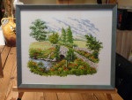 Borduren, landschap, opspannen en inlijsten